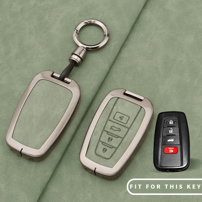 Leather Remote Key Chain Ring Case Cover Shell Protect For Toyota CHR Camry Corolla R alternate view