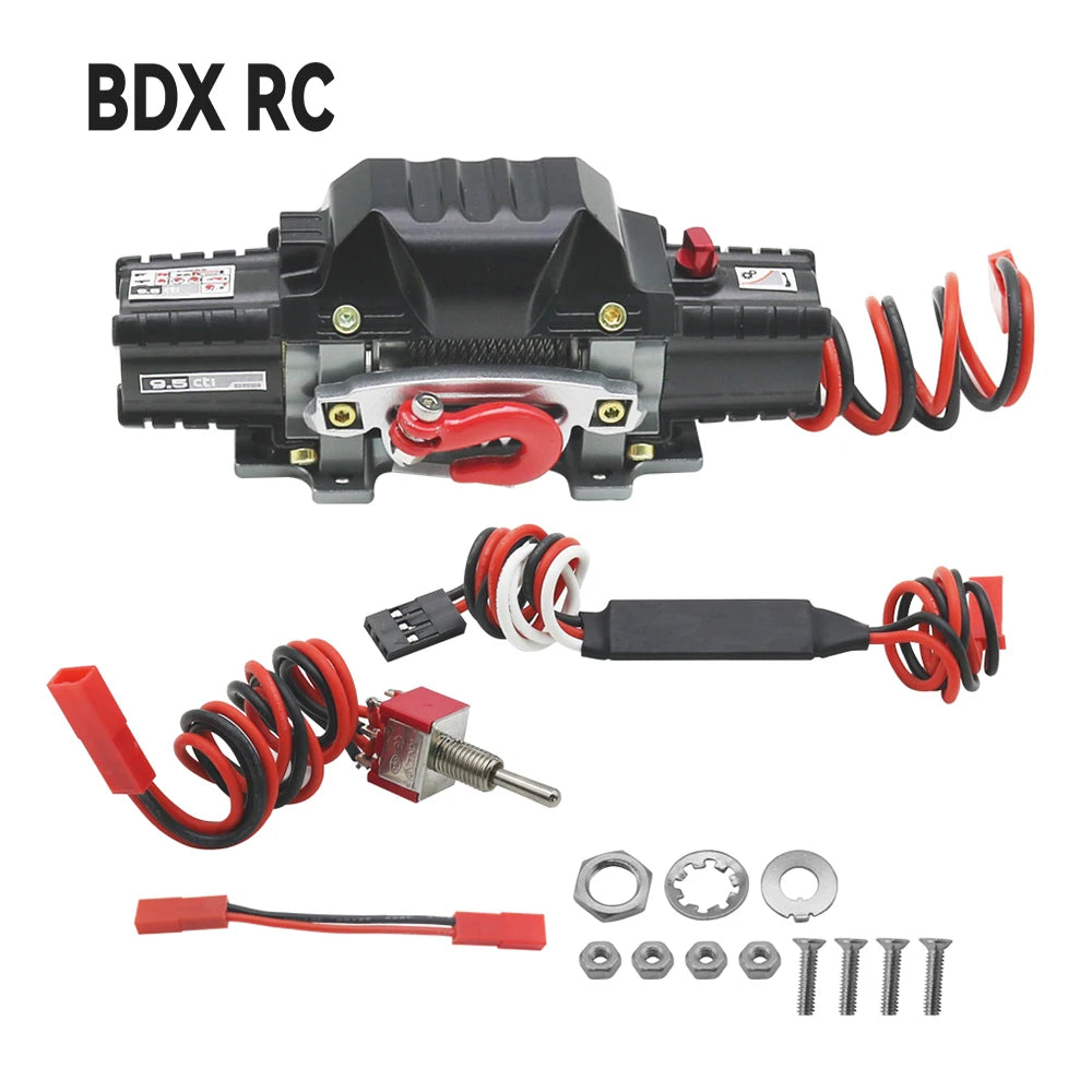 RC Metal Automatic Double Motor Simulated Winch For 1/10 RC Crawler Car Axial SCX10 TRX4 D110 Tamiya