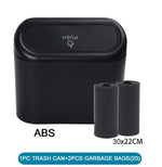 Car Trash Can (with Lid) Contains 1/2/3 Garbage Bags, Small Car Trash Can, Leak-proof alternate view