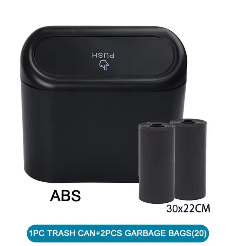 Car Trash Can (with Lid) Contains 1/2/3 Garbage Bags, Small Car Trash Can, Leak-proof alternate view