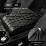 Center Console Arm Rest Protection Cushion Car Armrest Mat Wave Embroider PU Leather Auto Armrests Storage Box Cover Pad