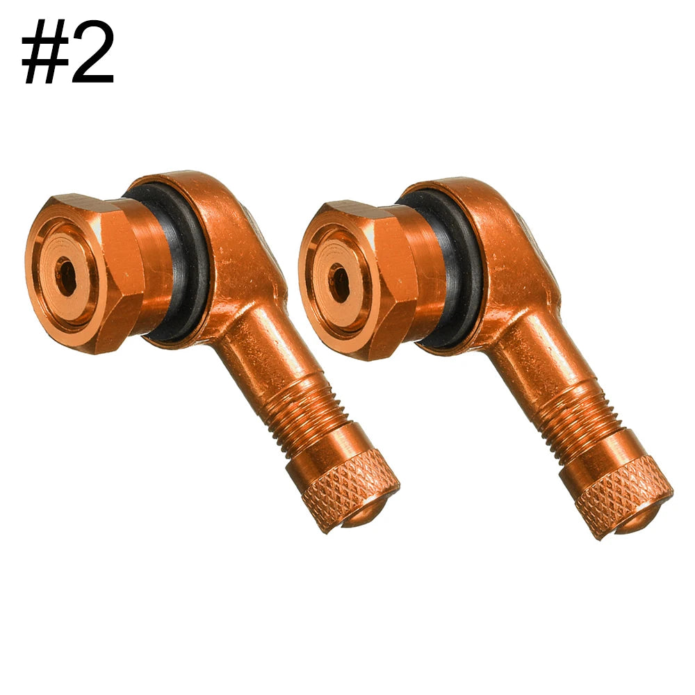 90 Degree CNC Motorcycle Tire Valve Stems | Leak-proof 2-Piece Set for Bikes and Scooter detail view