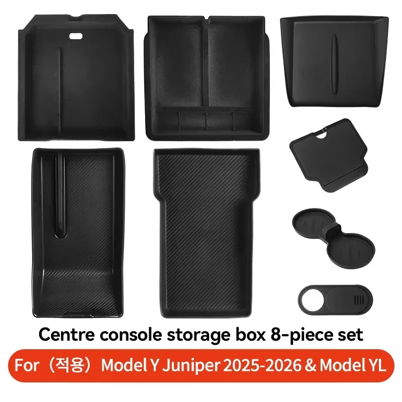 For Tesla Model 3/Y/Highland/Juniper 2026 Center Armrest Hidden Storage Box | Cup Hol lifestyle view