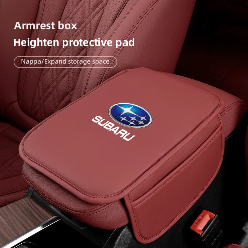 Car Leather Armrest Box Heighten Protective Pad | Arm Rest Cushion For Subaru STI BRZ alternate view