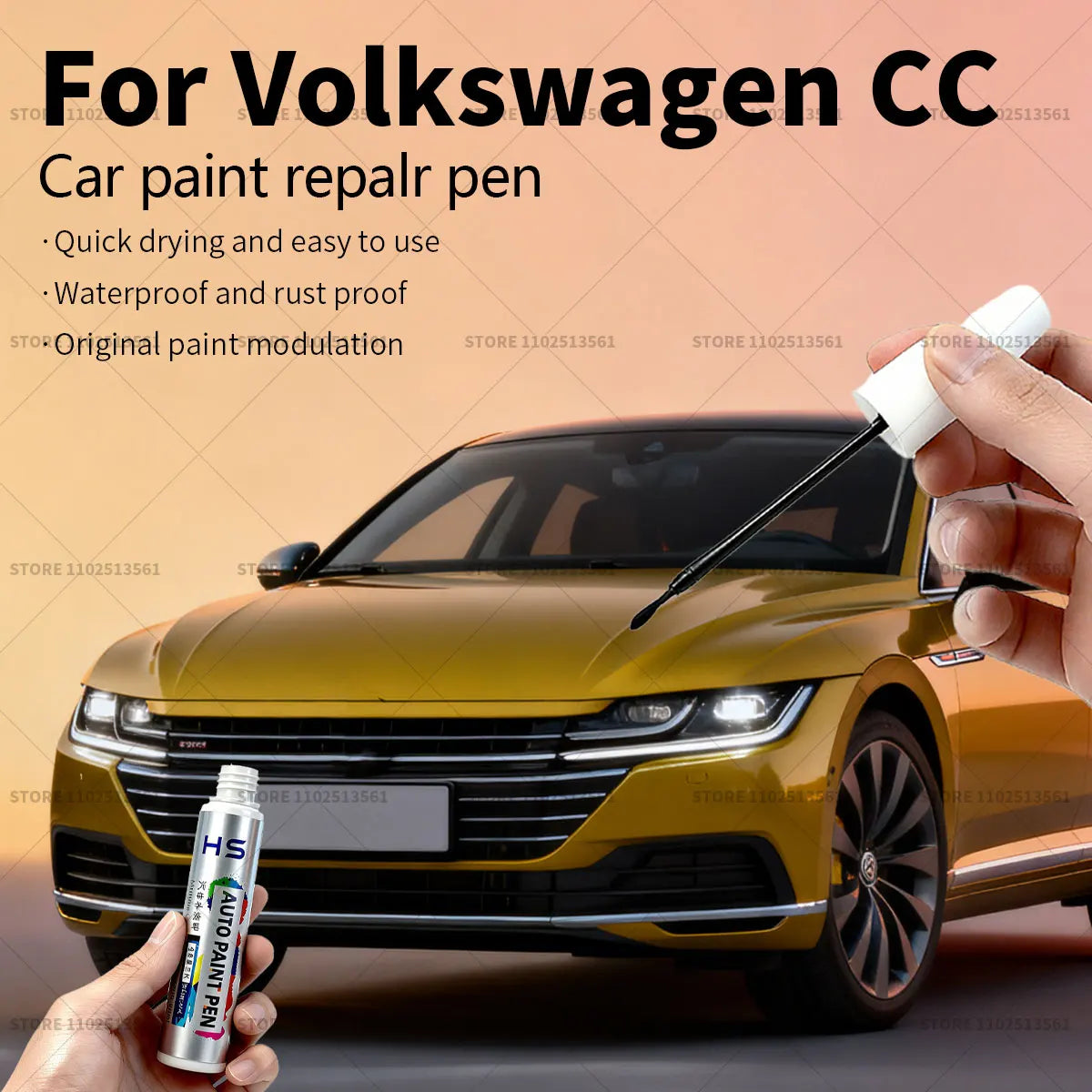 Car Paint Repair Pen For Volkswagen CC Touch Up Scratch Remover DIY Auto Accessories Yellow LB1W Whi