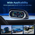 2 in 1 LCD Digital Display Voltmeter and Water Temp Gauge | Universal Car Truck Gauge wi detail view