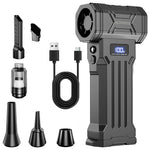 Air Duster Car Vacuum Cleaner Turbo Fan Air Blower Cleaning Tools Electric Auto Accessories Dust Collector for Home Outdoors Camping Truck RV Summer Fan Universal