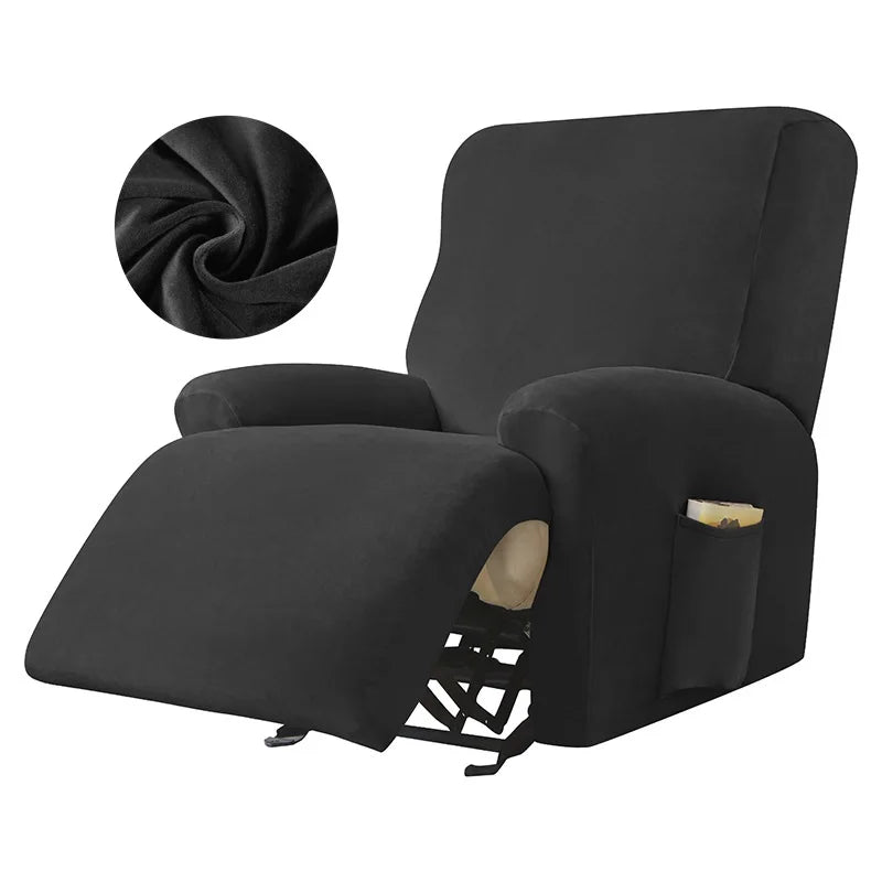 1/2/3 Seater Velvet Stretch Recliner Sofa Cover  Relax Armchair Slipcover Elastic All-inclusive Reclining Sofa Protector