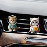 Cute Cat Acrylic Vent Clip for Car Air Conditioner Vents, Compressed Scented Pieces - Decorative Car Air Freshener Clip