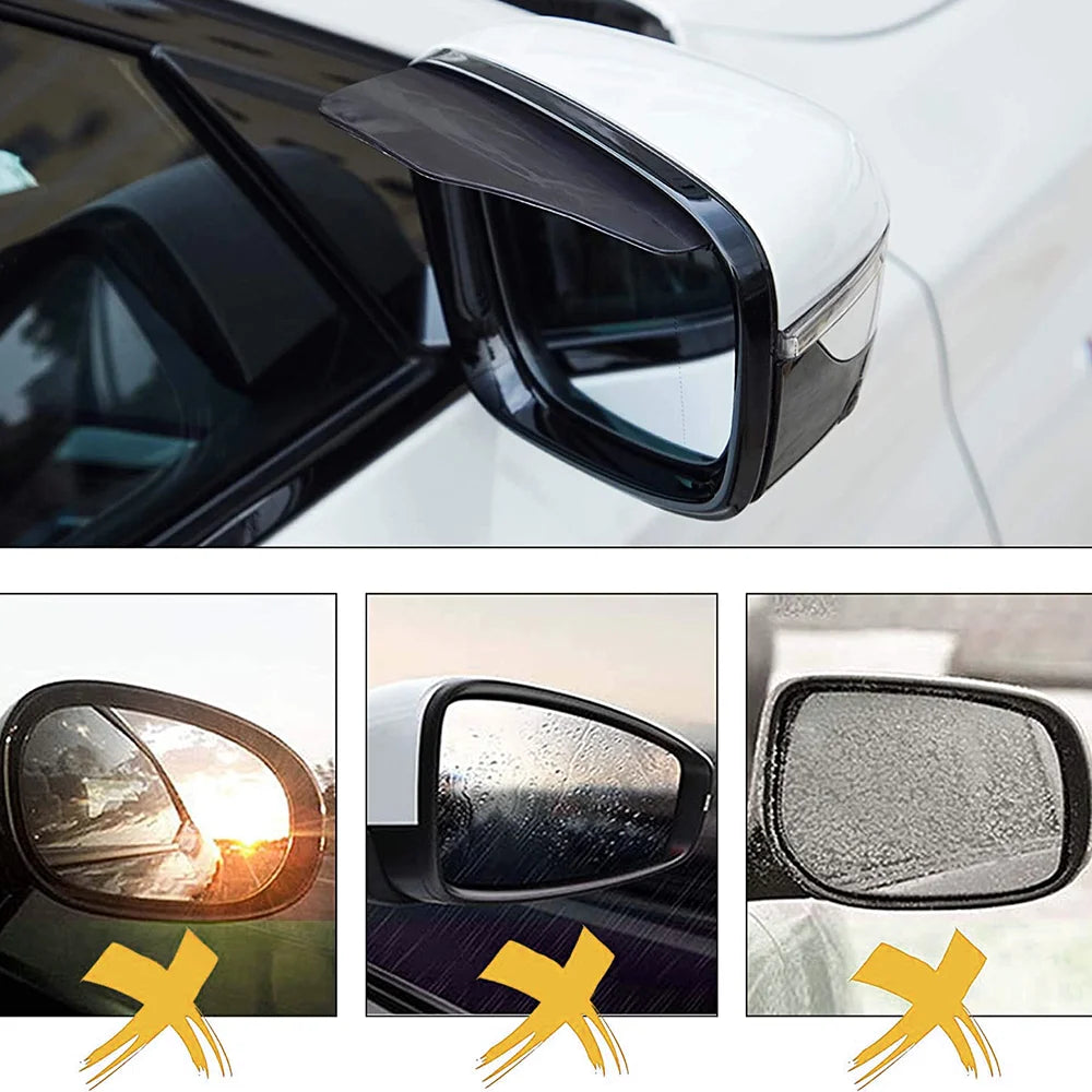 2Pcs Rear View Side Mirror Rain Board Eyebrow Guard Sun Visor Car Accessories
