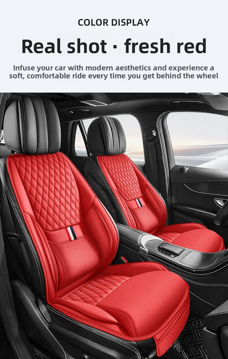 Universal Ergonomic Car Seat Cover Built-in 6cm Lumbar Support and Leg Bolster Breatha close-up view