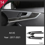 Carbon Fiber Car Interior Gear shift buttons Panel Door Armrest Reading Light Cover Trim Stickers Accessories for Audi A4 A5 B9