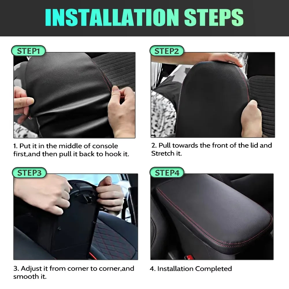 For Honda Fit 2023-2024 Car Center Console Armrest Box Cover Leather Protective Cover Trim
