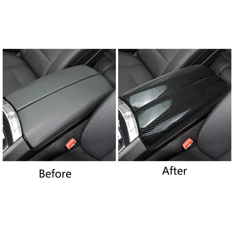 For BMW 5 Series GT F07 528 535i Carbon Fiber Car Styling Center Console Lid Armrest Box Trim Protective Cover Auto Accessories