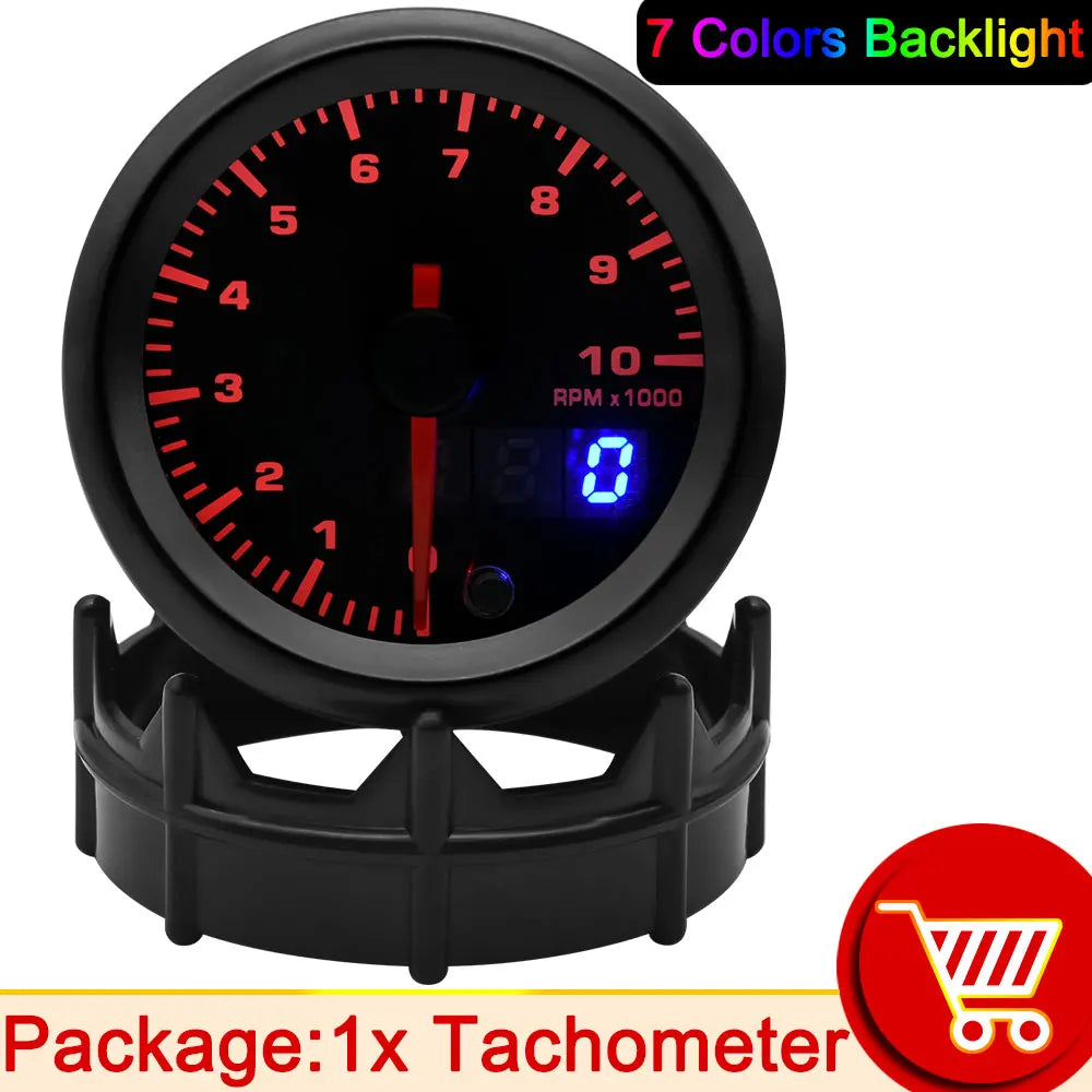 52mm 7 Color LED Car Gauge Set | Dual Display Boost Water Temp Oil Pressure Voltmeter lifestyle view