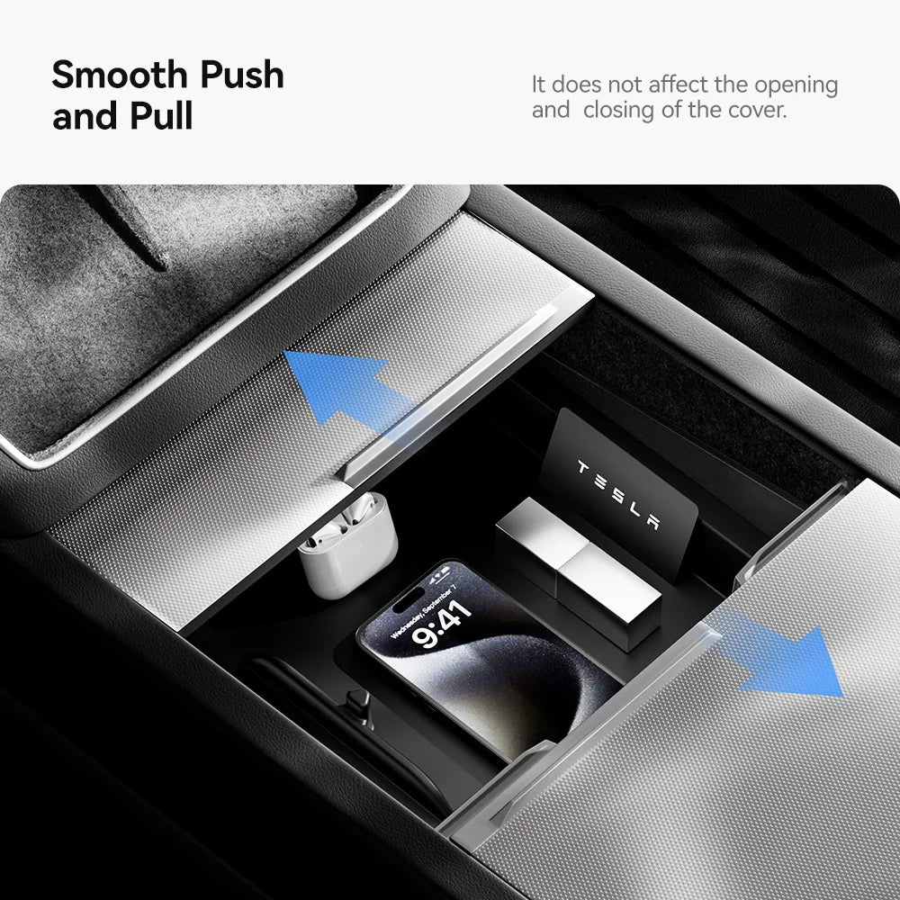 YZ For Tesla Model Y YL Juniper 3 Highland 2021-2026 Storage Box Hidden Armrest Front Ce detail view