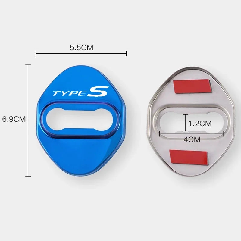 4PCS Stainless Steel Car Door Lock Cover Anti Rust Protective Buckle Sticker Decals For detail view