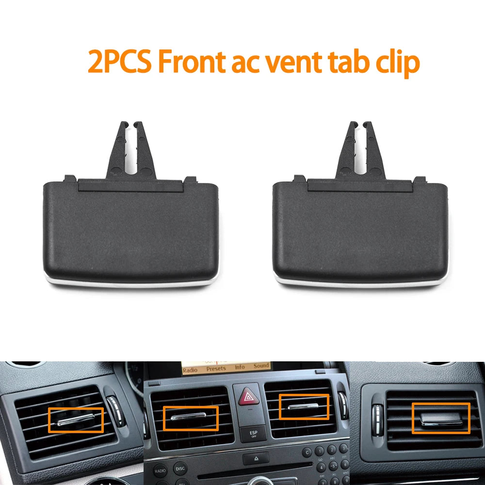 Car Front Air Conditioner Vent A/C Vent Grille Outlet Tab Slider Clip For Mercedes Benz C GLK W204 C180 C200 C260 GLK300 GLK260