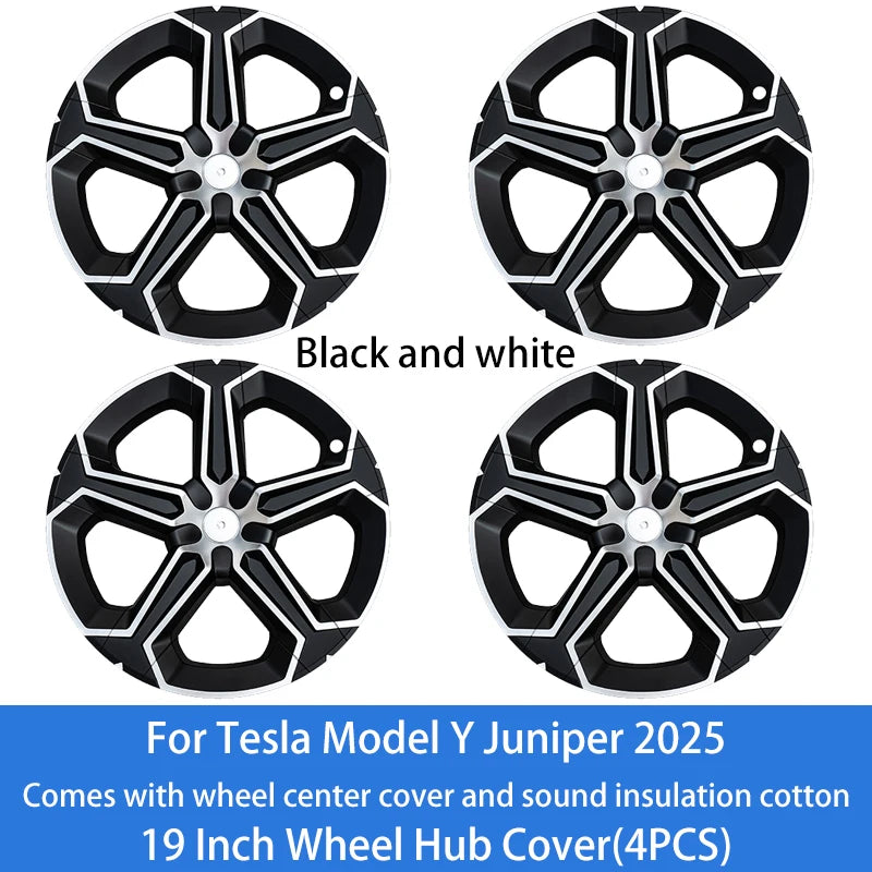 19 Inch Hub Cap Set for Tesla Model Y Juniper 2025+ | 4PCS Wheel Cover close-up view