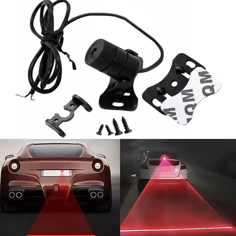 Car Auto LED Laser Fog Light Vehicle Anti-Collision Taillight Brake Warning Lamp Cool Anti-Collision Car End Rear Tail Fog