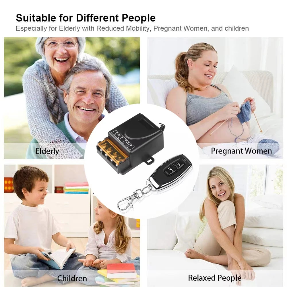 AC 220V 30A Relay Universal Remote Control Switch 433mhz Wireless Switch and On Off T lifestyle view
