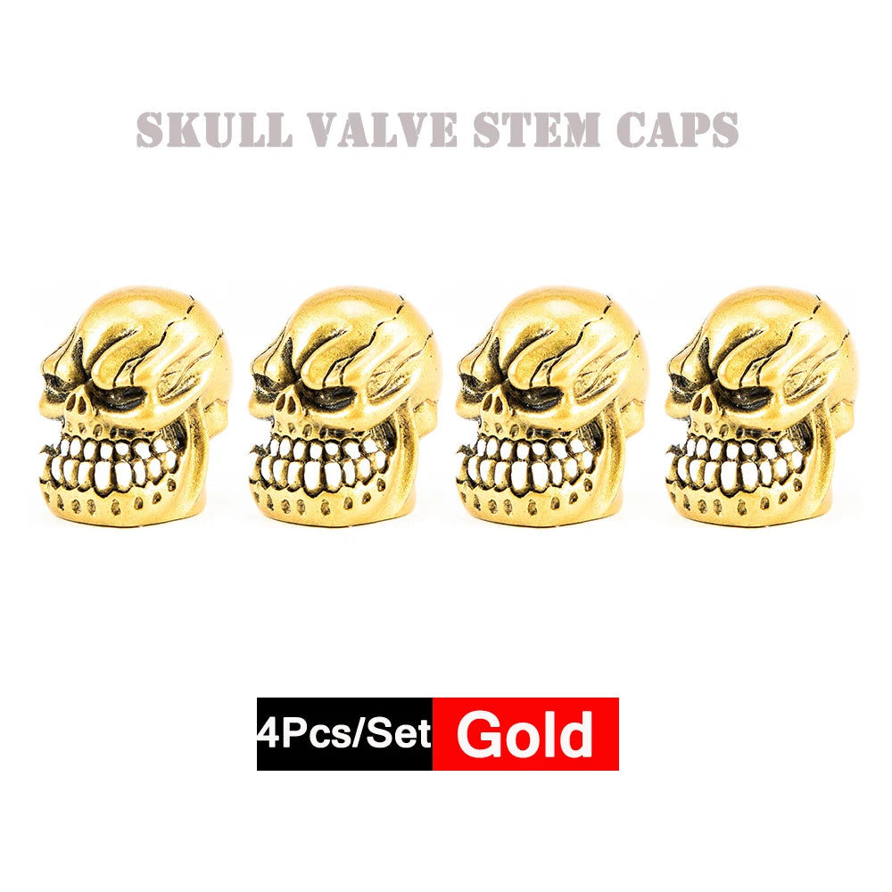 DSYCAR 4Pcs Skull Tire Valve Caps | Universal Dustproof Stem Caps alternate view