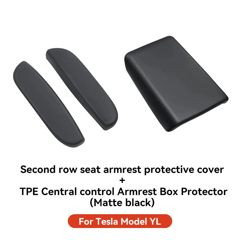 YZ Silicone Second Row Armrest Protective Cover For Tesla New Model YL Custom Fit Anti close-up view