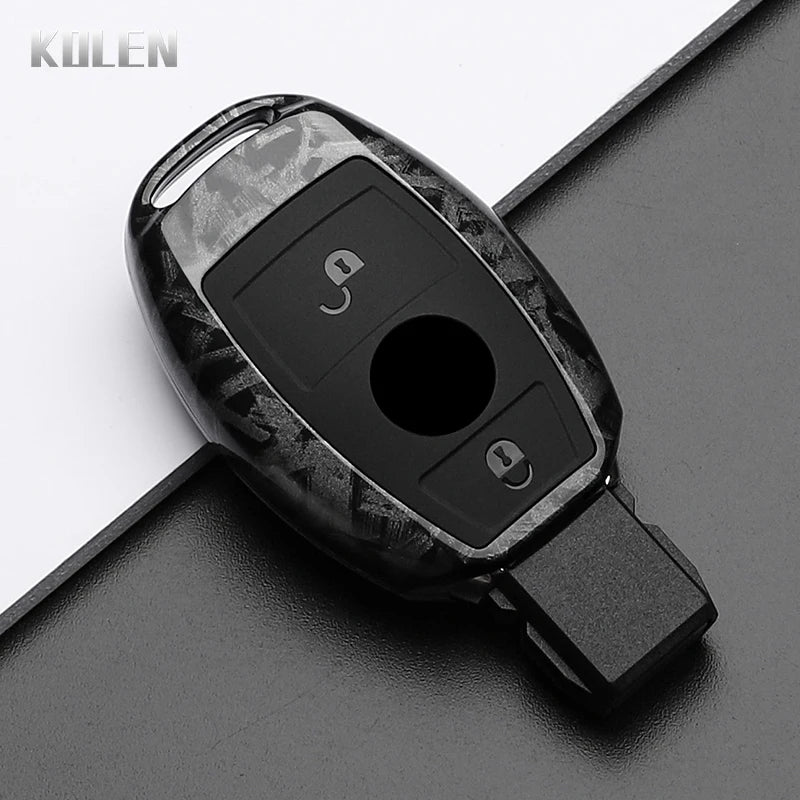 ABS Carbon Fiber Style Car Key Case Cover For Mercedes Benz A B C E Class GLS GLA GLK GLC CLS CLA AMG W204 W205 W212 W463 W176