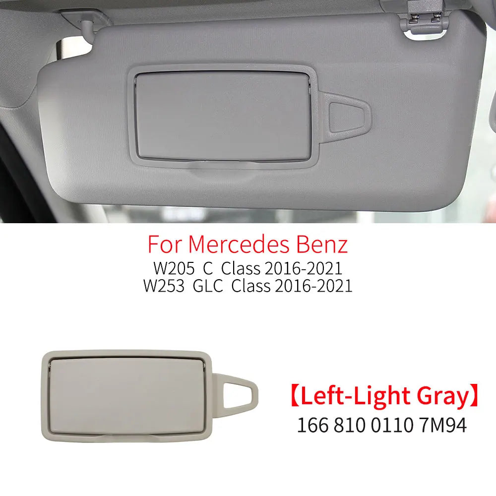Car Interior Front Sun Shade Visor Makeup Cosmetic Mirror Cover For Mercedes Benz C GLC Class W205  W253 C180 C200 GLC260 GLC300