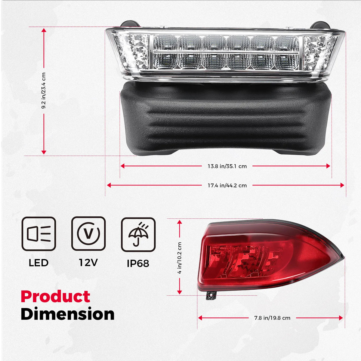 Golf Cart Upgrade Street Legal Headlight Kits Brake Turn Signal Tail Light Horn for C lifestyle view
