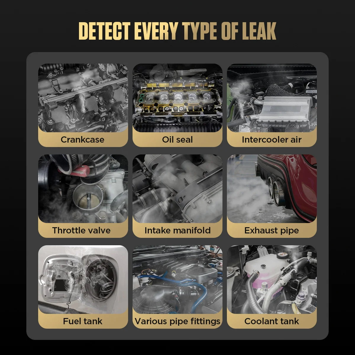 AUTOOL SDT203 Car Smoke Machine Leak Detector Auto Generator Smoke Diagnostic Tool EVAP Pipeline Smog Gas Leakage Analyzer #