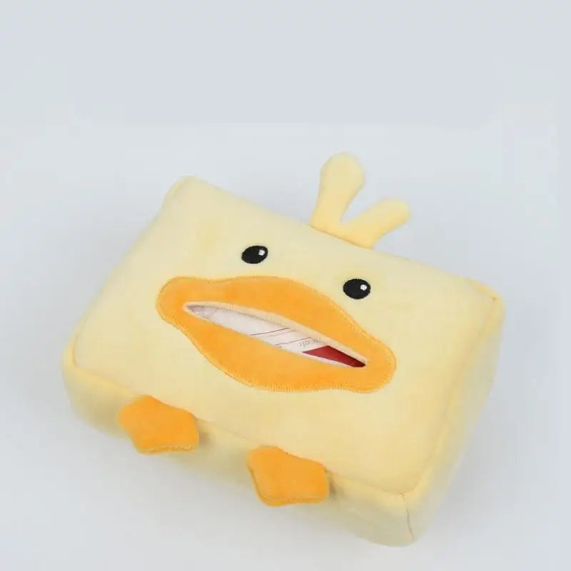Cute Cartoon Short Plush Tissue Box Holder Car Armrest Backseat Tissue Cover Auto Int lifestyle view
