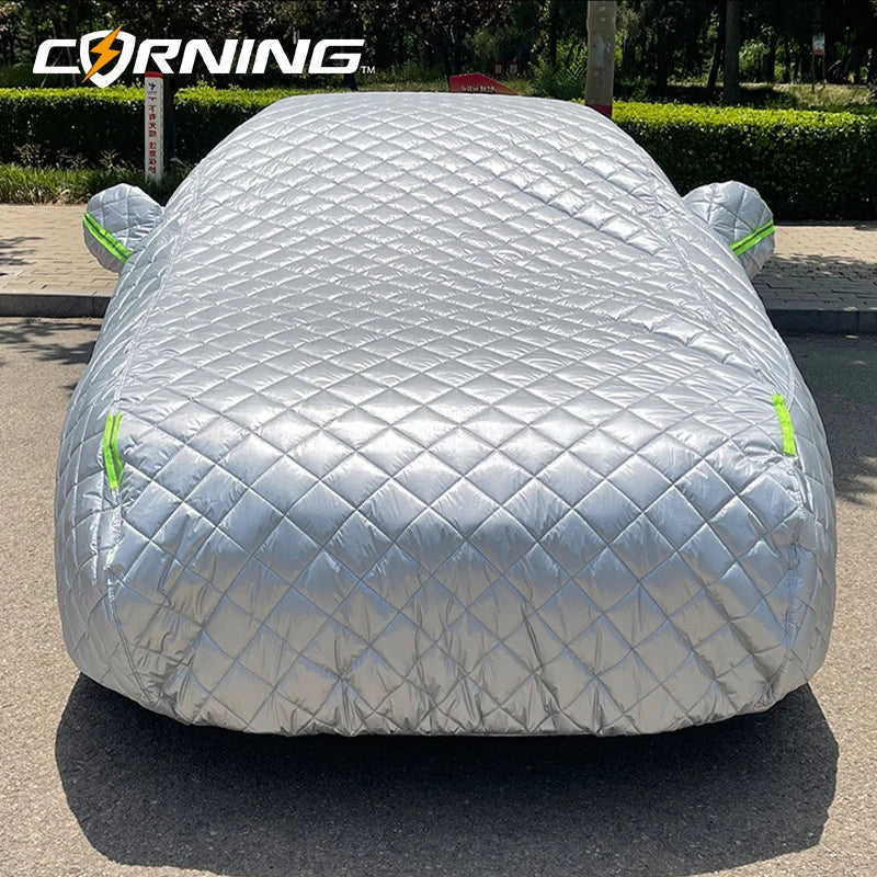 Outdoor Car Cover Thickened All-Weather Protection | Waterproof Snow Sun Hail Cover for Sedan SUV