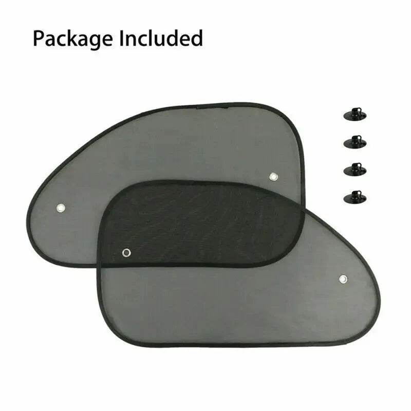 2Pcs Durable Reflector Car Sun Shades Front Rear Window Shield Screen Sunshades Cover Windscreen UV Protection Mesh Visor