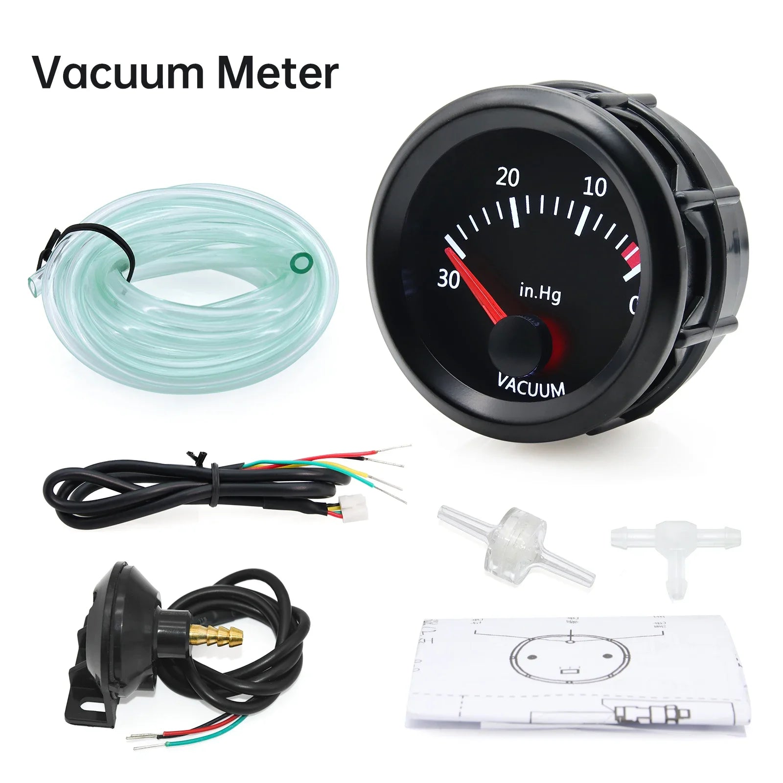 12V Car Gauge 52mm Water Temp Oil Temp Voltmeter Oil Press BAR PSI Vacuum Boost Gauge Ai detail view