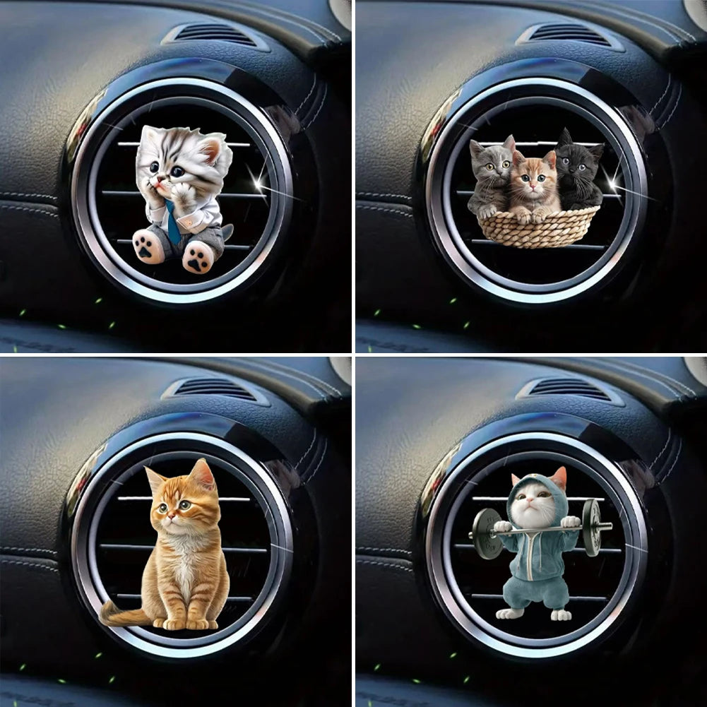 Car Cat Air Freshener Diffuser Car Air Outlet Perfume Clips Air Outlet Aroma Diffuser Ventilation Clip Car Interior Decoration