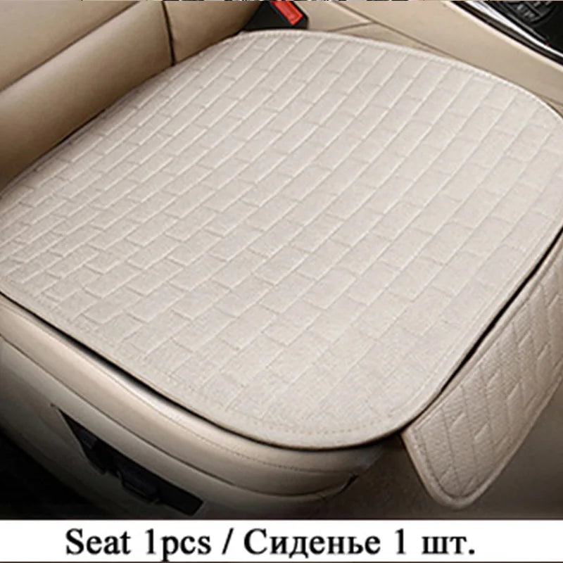 Flax Car Seat Cushion Pad Thick Fiber Filled Seat Cover detail view