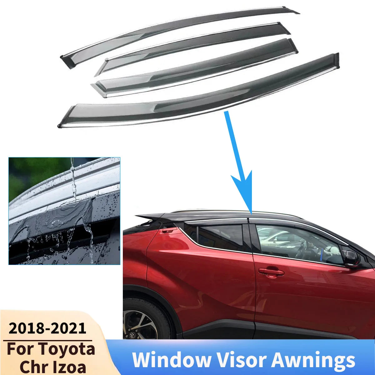 Toyota C-HR Izoa Window Visor 2018-2021 | Weathershield Rain Deflector Set