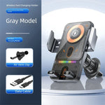 Car Unicersal Air Vent Electric Rotating Opening Closing Phone Holder 15W Wireless Charg detail view