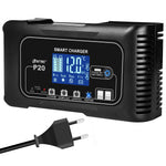 HTRC 20A/15A/10A Car Battery Charger LCD Automatic Pulse Repair Charger for Motorcycle Lead-Acid Lithium LiFePO4 AGM Wet Battery