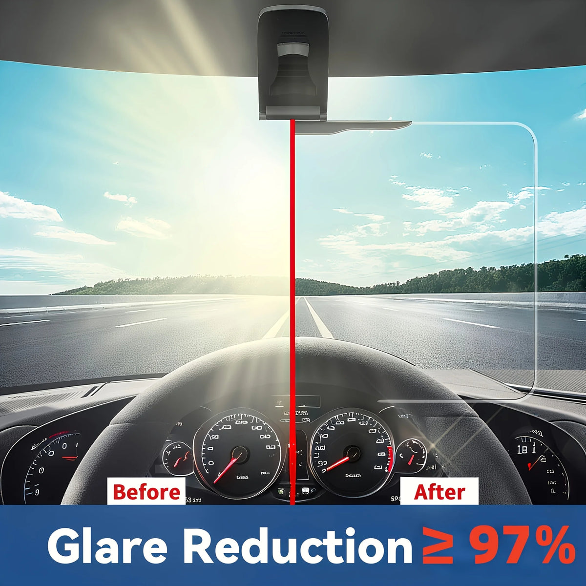 Car Sunshade Anti Glare Visor close-up view