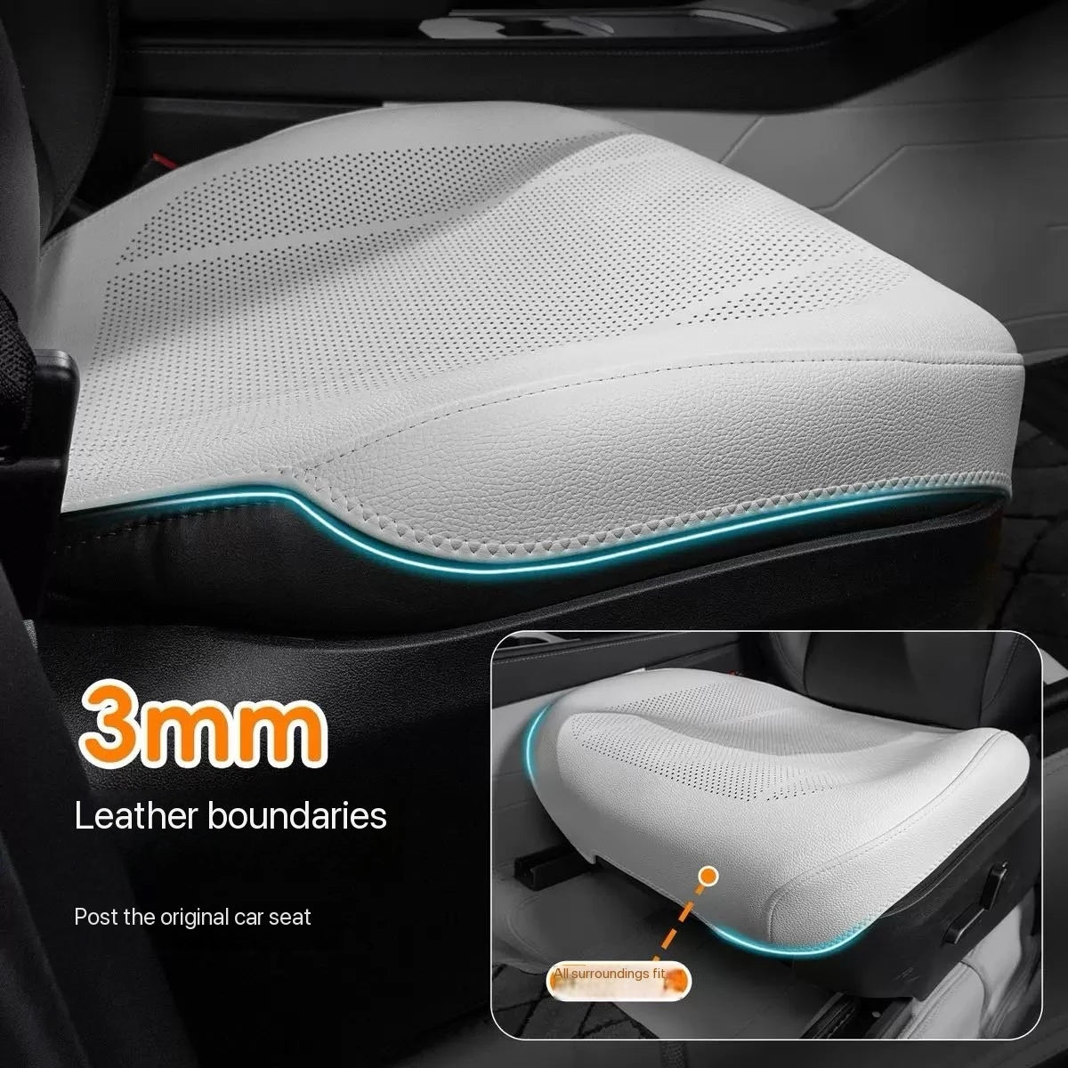 Breathable Leather Car Seat Cover Universal Front Seat Protection Cushion Luxury Car alternate view