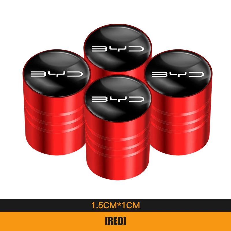 4Pcs Aluminum Alloy Tire Valve Caps for BYD Models | Waterproof Dustproof Cover Set alternate view