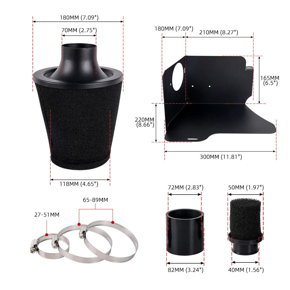 RASTP Performance Air Intake Induction Kit | For VW Golf MK4 GTI Audi A3 1.8T detail view