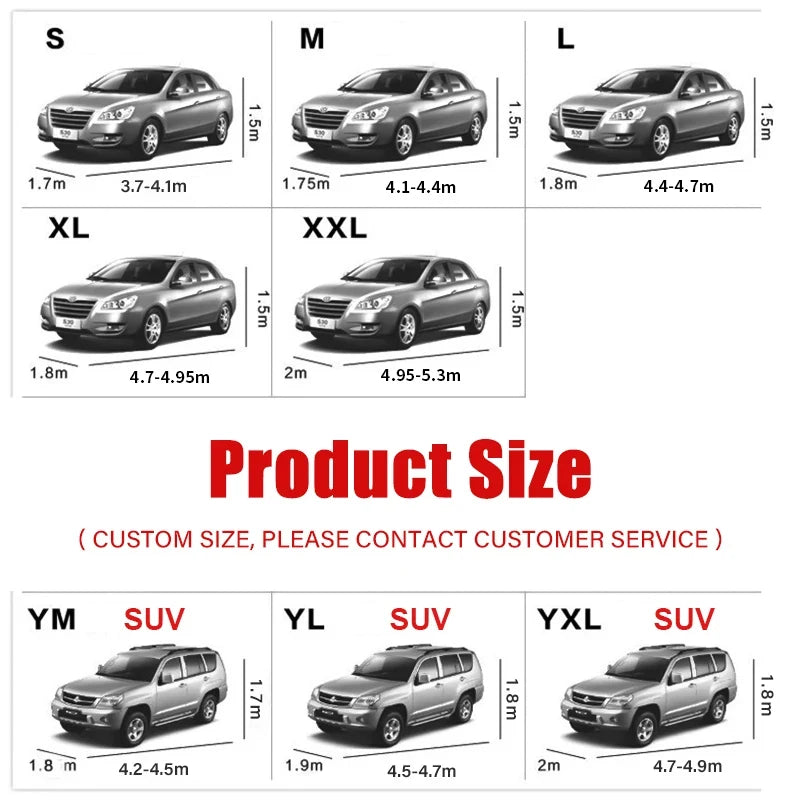 Car Cover All Season Waterproof Sun Protection Hail Snow Proof for Car SUV additional angle
