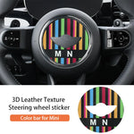 Car Steering Wheel Sticker For MINI Cooper F56 F55 F54 F60 R56 R60 U25 J01 F65 F66 PU Leather Stickers Interior Car Accessories