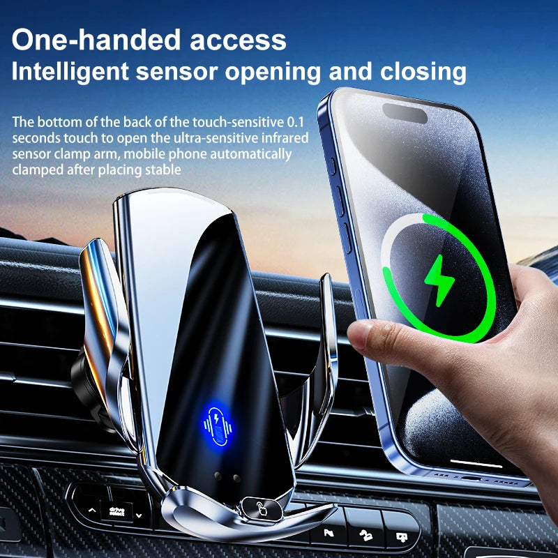 Wireless Car Charger Mount with Auto Quick Release | Vent Installation Phone Holder