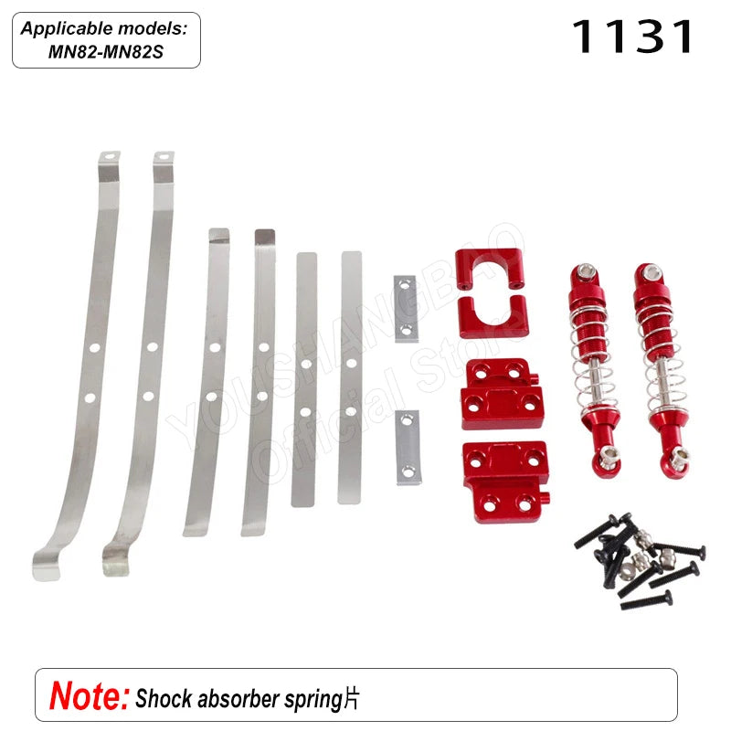 MN Series 82 82S Off-road Vehicle Parts - Metal Upgrade Accessories: Front and Rear Axles, Transmission Shaft, Tie Rods, Frame