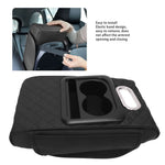 Car Center Console Armrest Pillow Memory Foam Auto Armrest Box with Cup Holder Tissue Box for SUVs Trucks and Cars