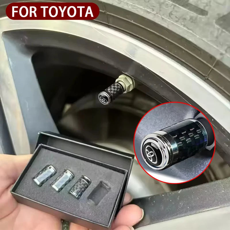 Toyota Valve Stem Caps | Set of 4 Aluminum Dust Covers alternate view